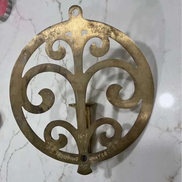 Vintage Brass Candle Wall Sconces Pair Cottagecore Cozy Farmhouse - Picture 5 of 5